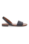 Flache schwarze Ledersandalen im Pittarello-Look 225140