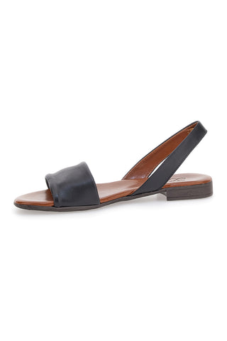 Flache schwarze Ledersandalen im Pittarello-Look 225140