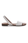 Weiße flache Sandalen mit Lederinnensohle im Pittarello-Look 225140