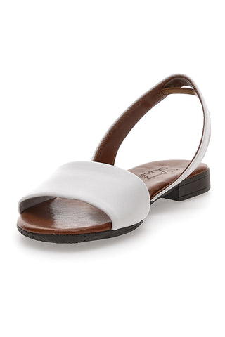 Weiße flache Sandalen mit Lederinnensohle im Pittarello-Look 225140