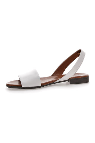 Weiße flache Sandalen mit Lederinnensohle im Pittarello-Look 225140