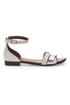 Weiße flache Sandalen mit Lederinnensohle im Pittarello-Look 225410