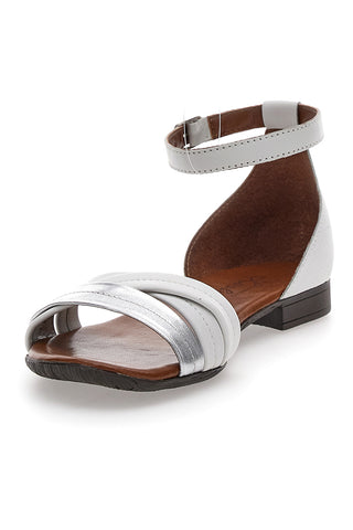 Weiße flache Sandalen mit Lederinnensohle im Pittarello-Look 225410