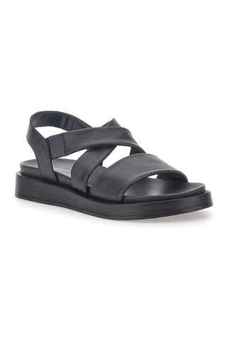 Schwarze Sandalen aus echtem Leder Pittarello Capsule 28068
