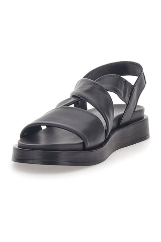Schwarze Sandalen aus echtem Leder Pittarello Capsule 28068