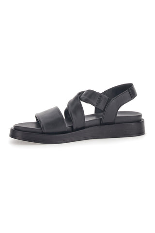Schwarze Sandalen aus echtem Leder Pittarello Capsule 28068