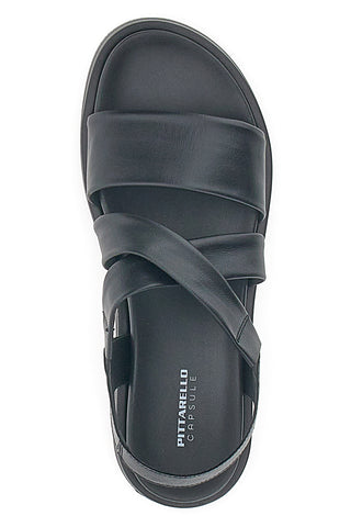 Schwarze Sandalen aus echtem Leder Pittarello Capsule 28068