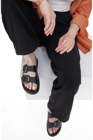 Schwarze Hausschuhe aus echtem Leder Pittarello Capsule 27154