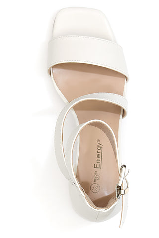 Weiße Energy 364-Sandalen mit Absatz