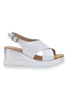 Weiße Plateau-Sandalen „Energy 423“.