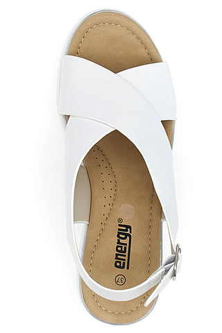 Weiße Plateau-Sandalen „Energy 423“.