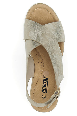 Plateau-Sandalen „Energy 423 Gold“.