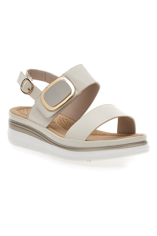 Beige Sandalen mit Plateau Energy 463