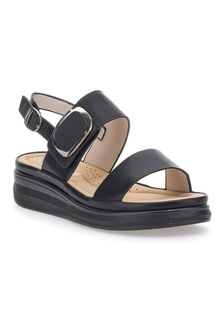 Schwarze Sandalen mit Plateau Energy 463