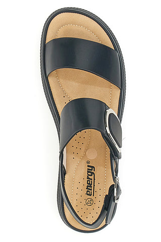 Schwarze Sandalen mit Plateau Energy 463