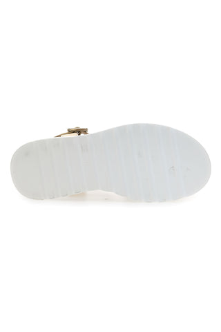 Sandalen in Beige und Platin mit 5,5 cm hoher Plateausohle Energy 492