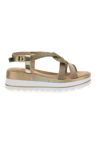 Sandali Platino Con Platform di 5,5 Cm Energy 495