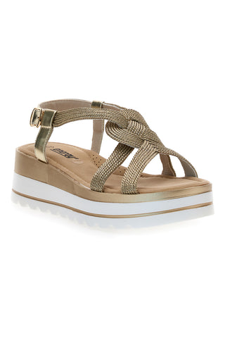 Sandali Platino Con Platform di 5,5 Cm Energy 495