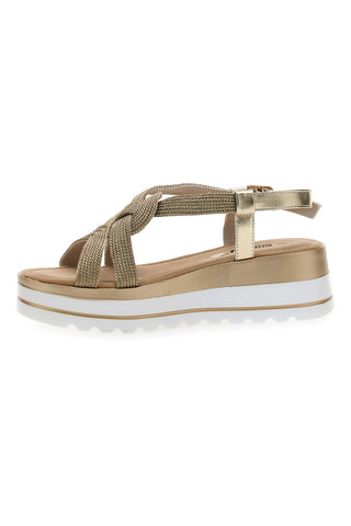Sandali Platino Con Platform di 5,5 Cm Energy 495