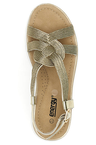 Sandali Platino Con Platform di 5,5 Cm Energy 495