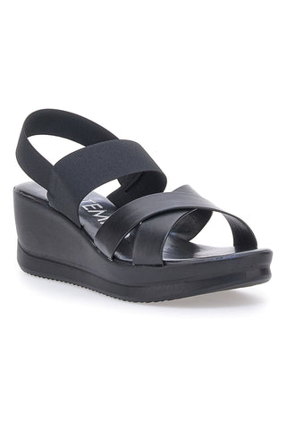 Schwarze Plateausandalen für Damen Mio tempo 2205