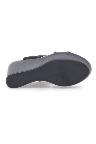 Schwarze Keilsandalen für Damen Mio tempo 3094