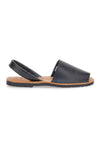Schwarze Minorchine-Sandalen aus Fly Nature 101-Leder