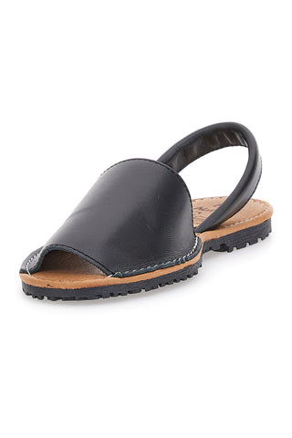 Schwarze Minorchine-Sandalen aus Fly Nature 101-Leder