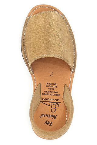 Beige Minorchine-Sandalen aus Fly Nature 204-Leder