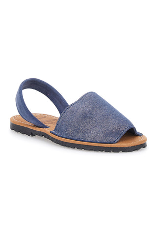 Marineblaue Minorchine-Sandalen aus Fly Nature 204-Leder