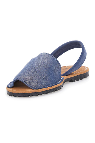 Marineblaue Minorchine-Sandalen aus Fly Nature 204-Leder