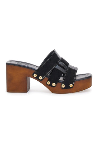 Zoccoli Neri Con Tacco 9 cm Pittarello Love 5387