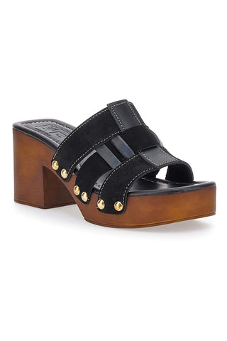Zoccoli Neri Con Tacco 9 cm Pittarello Love 5387