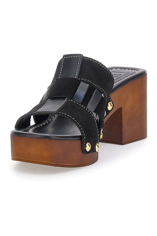 Zoccoli Neri Con Tacco 9 cm Pittarello Love 5387