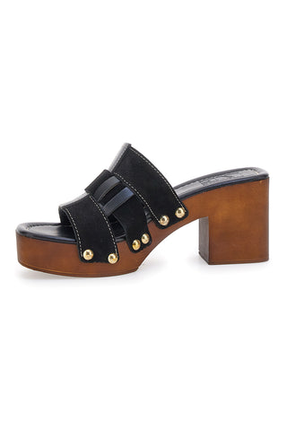Zoccoli Neri Con Tacco 9 cm Pittarello Love 5387