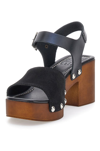 Clogs mit Riemen Echtleder Schwarz Pittarello Love 5757