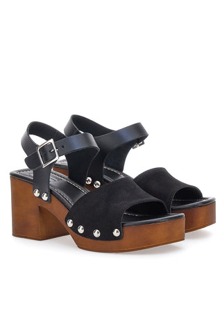 Clogs mit Riemen Echtleder Schwarz Pittarello Love 5757