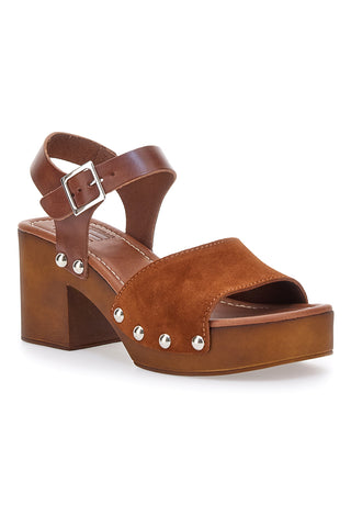 Clogs mit Riemen Cognac Echtleder Pittarello Love 5757