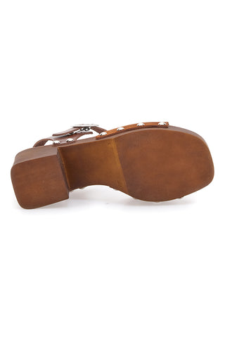 Clogs mit Riemen Cognac Echtleder Pittarello Love 5757
