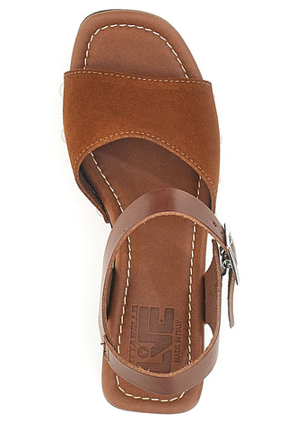 Clogs mit Riemen Cognac Echtleder Pittarello Love 5757