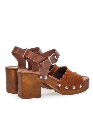 Clogs mit Riemen Cognac Echtleder Pittarello Love 5757
