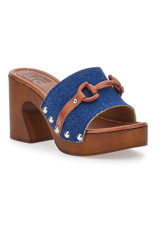 Zoccoli Jeans Con Tacco 9 cm Pittarello Love 15495JP