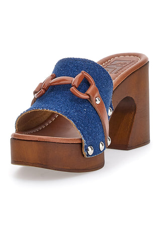 Zoccoli Jeans Con Tacco 9 cm Pittarello Love 15495JP