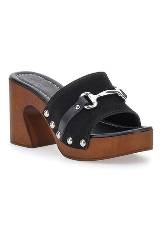 Schwarze Clogs mit 9 cm Absatz Pittarello Love 15495