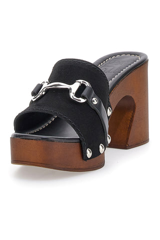 Schwarze Clogs mit 9 cm Absatz Pittarello Love 15495