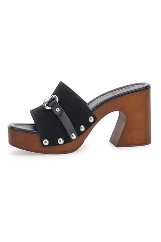 Schwarze Clogs mit 9 cm Absatz Pittarello Love 15495