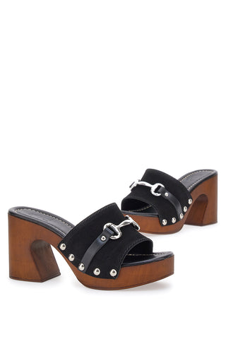 Schwarze Clogs mit 9 cm Absatz Pittarello Love 15495