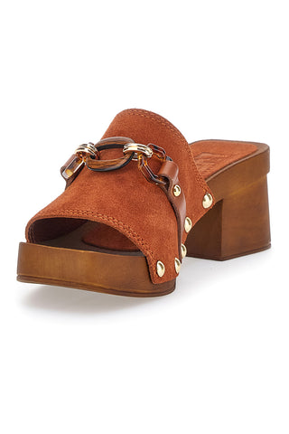 Braune Clogs mit 6,5 cm hohem Absatz Pittarello Love 15555