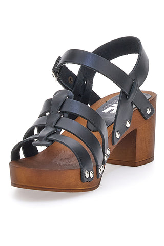Sandali Zoccoli Neri Con Tacco 6 cm Pittarello Love 5759