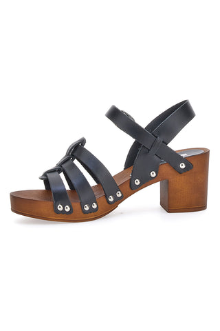 Sandali Zoccoli Neri Con Tacco 6 cm Pittarello Love 5759